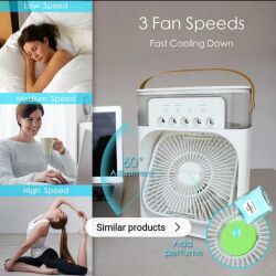 Air Cooler Buzlu Hava Üfleyen Led Işıklı Usb Taşınabilir Fan - 3