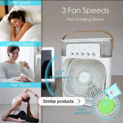 Air Cooler Buzlu Hava Üfleyen Led Işıklı Usb Taşınabilir Fan - 3