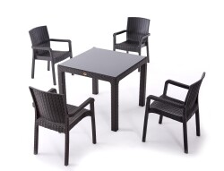 Heniver Rattan Vektör Camlı Set 90x90cm - 2