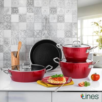 Lines Granit 7 Parça Ezme Ayseren Set Metal Kulp - 4