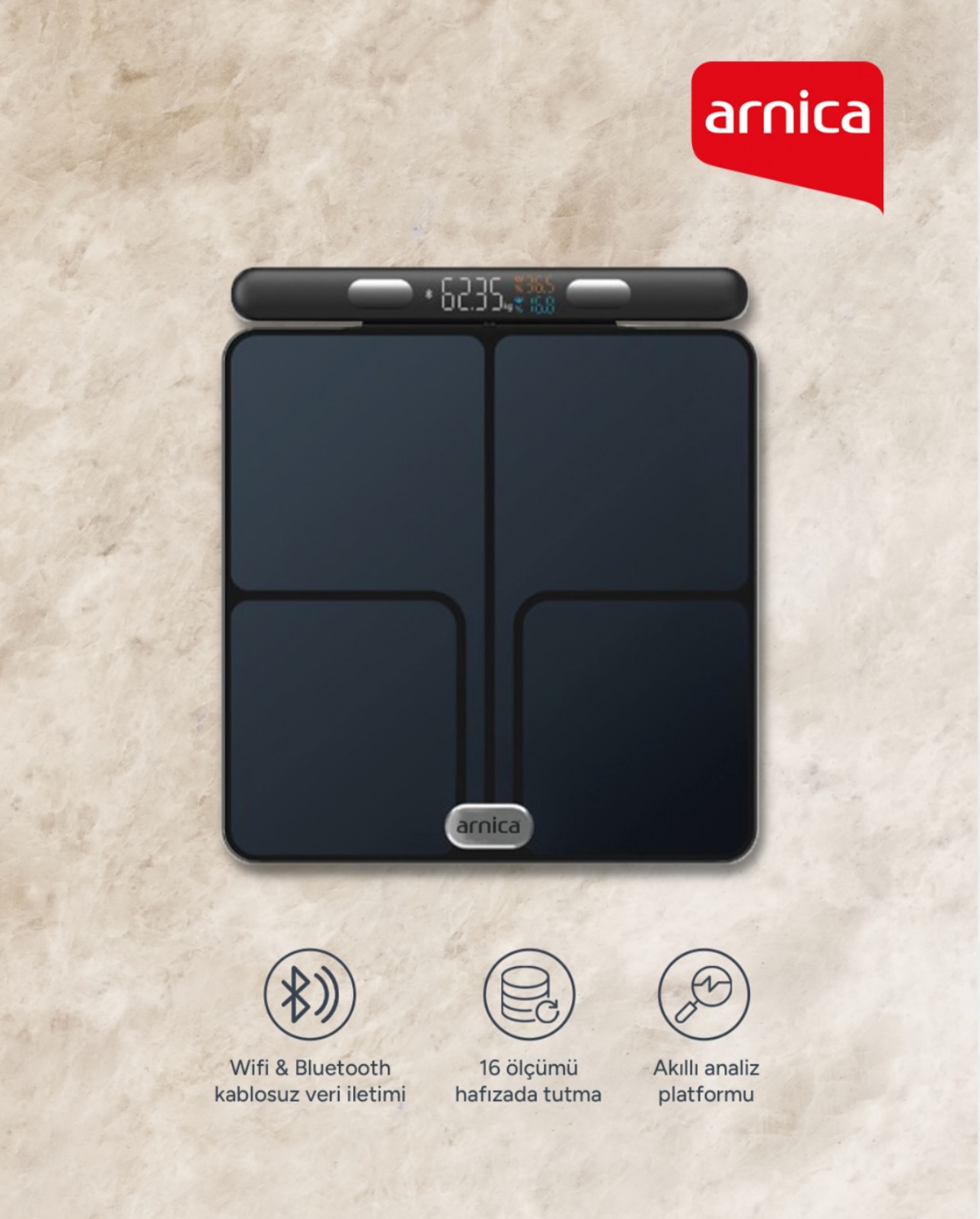 Arnica EG52250  Perfect Bluetooth Baskül 17J3