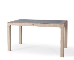 Heniver 90X150cm Camlı Masa