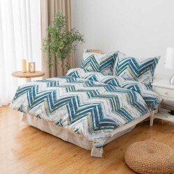 Mikro Saten Tek Kişilik Nevresim Takımı - Mavi Çizgili