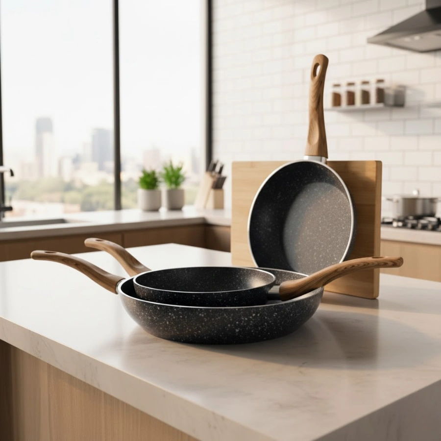 QUEEN TIME 7017 GRANIT TAVA SET 20CM-24CM-28CM