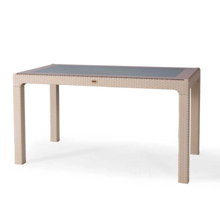 Heniver 90X150cm Camlı Masa