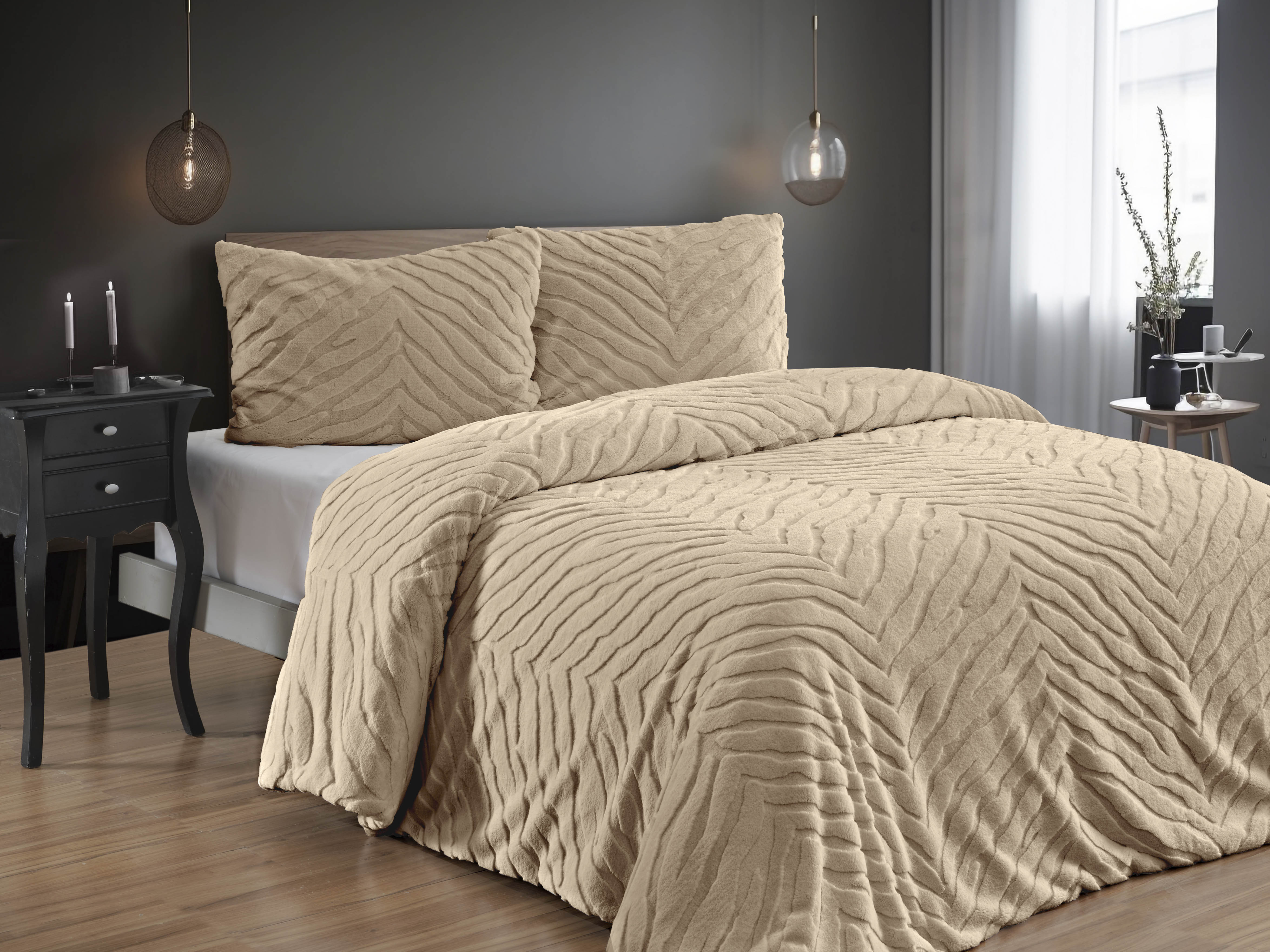 Merinos Kürk Comferter Set 