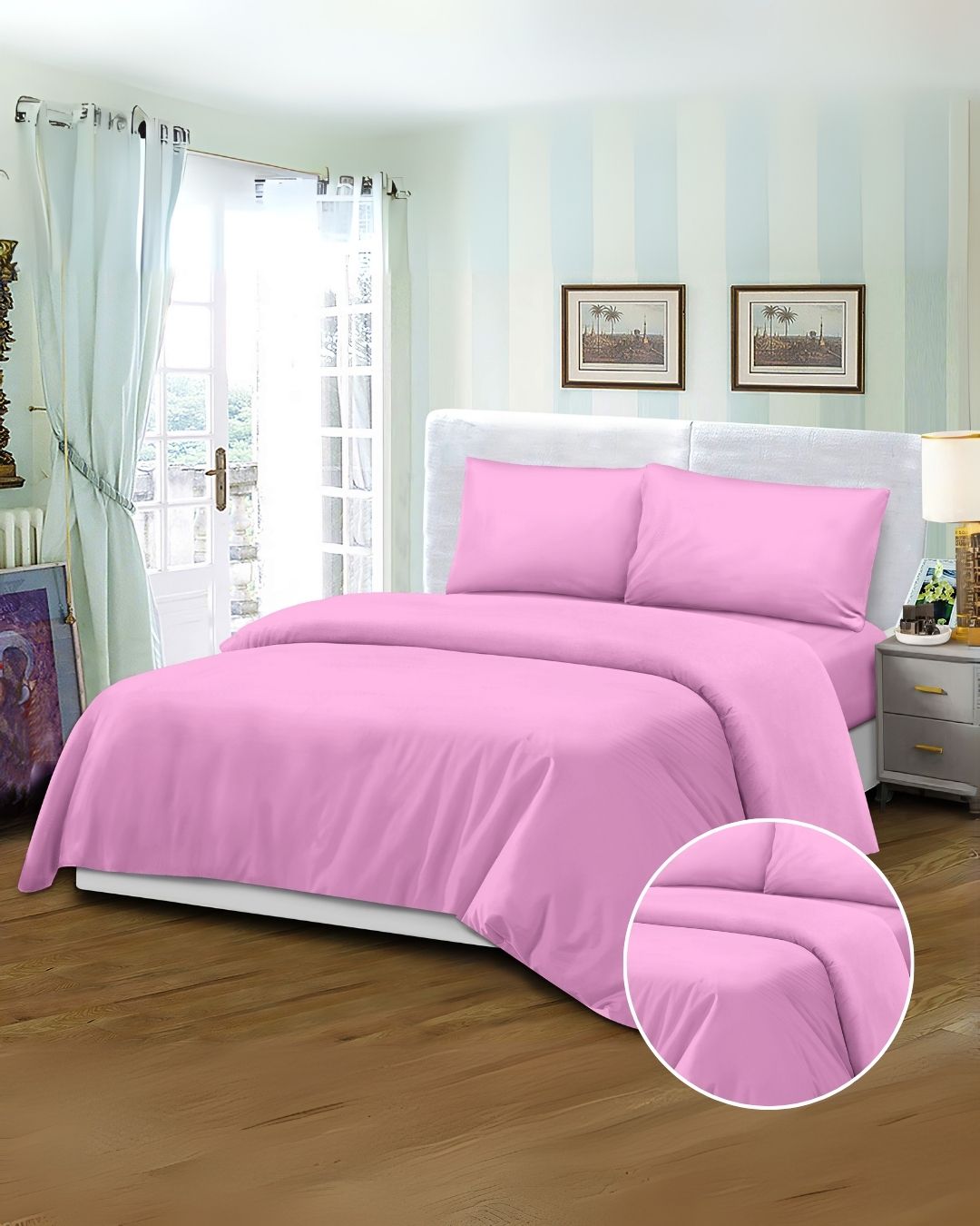 Mikrosaten Nevresim Takımı  Çift Kişilik Düz Renk