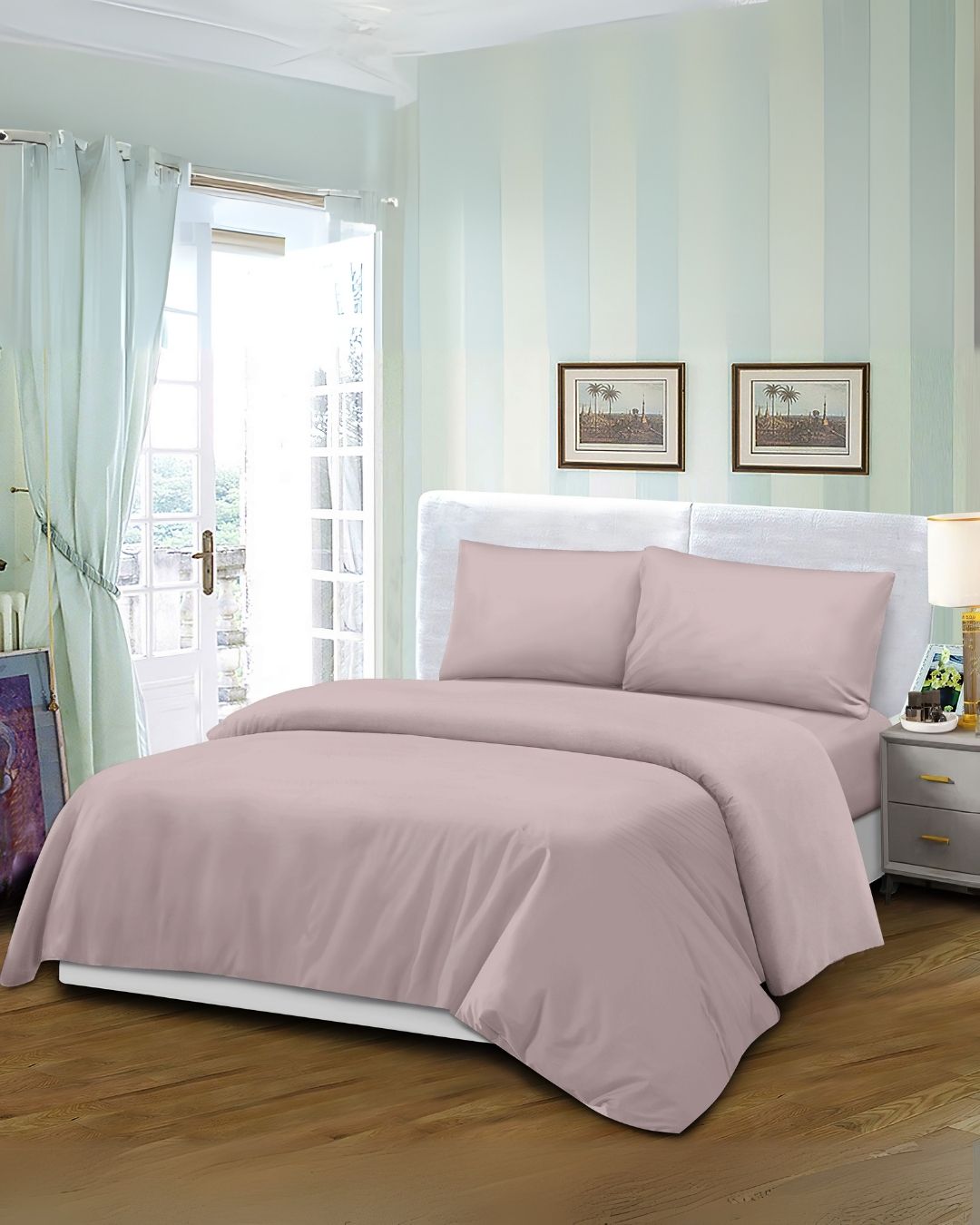 Mikro Saten Nevresim Takımı 1.5 Kişilik 125x200 Düz Renk