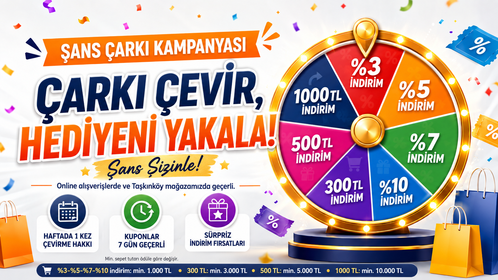 Çarkı Çevir, Hediyeni Yakala! Şans Sizinle!