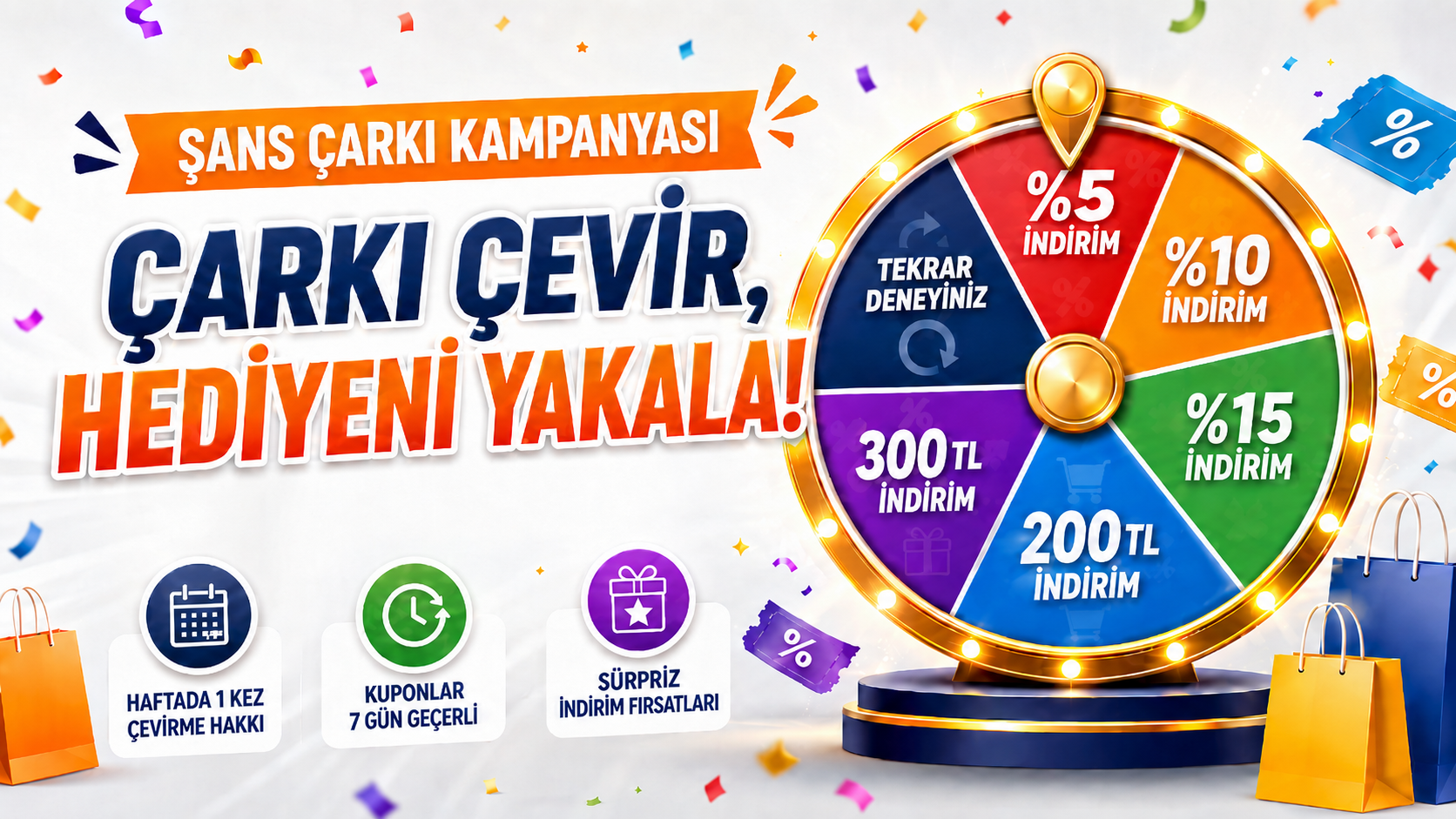 Çarkı Çevir, Hediyeni Yakala! Şans Sizinle!