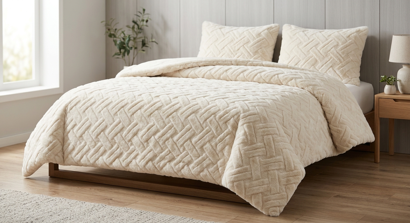 Merinos Kürk Comferter Set