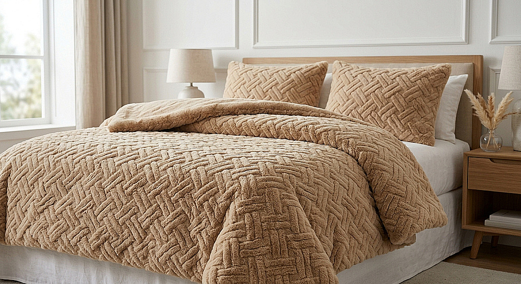 Merinos Kürk Comferter Set