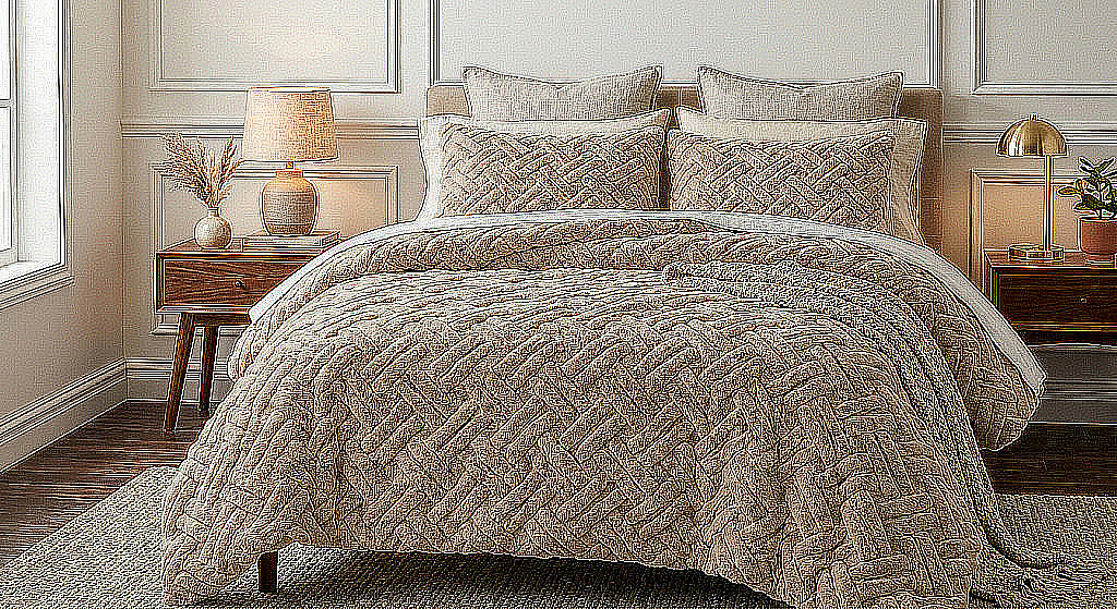 Merinos Kürk Comferter Set 