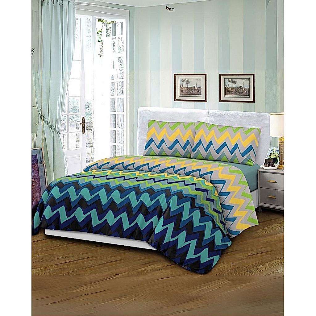 Mikro Saten Nevresim Takımı Tek Kişilik 105x200 Desenli 