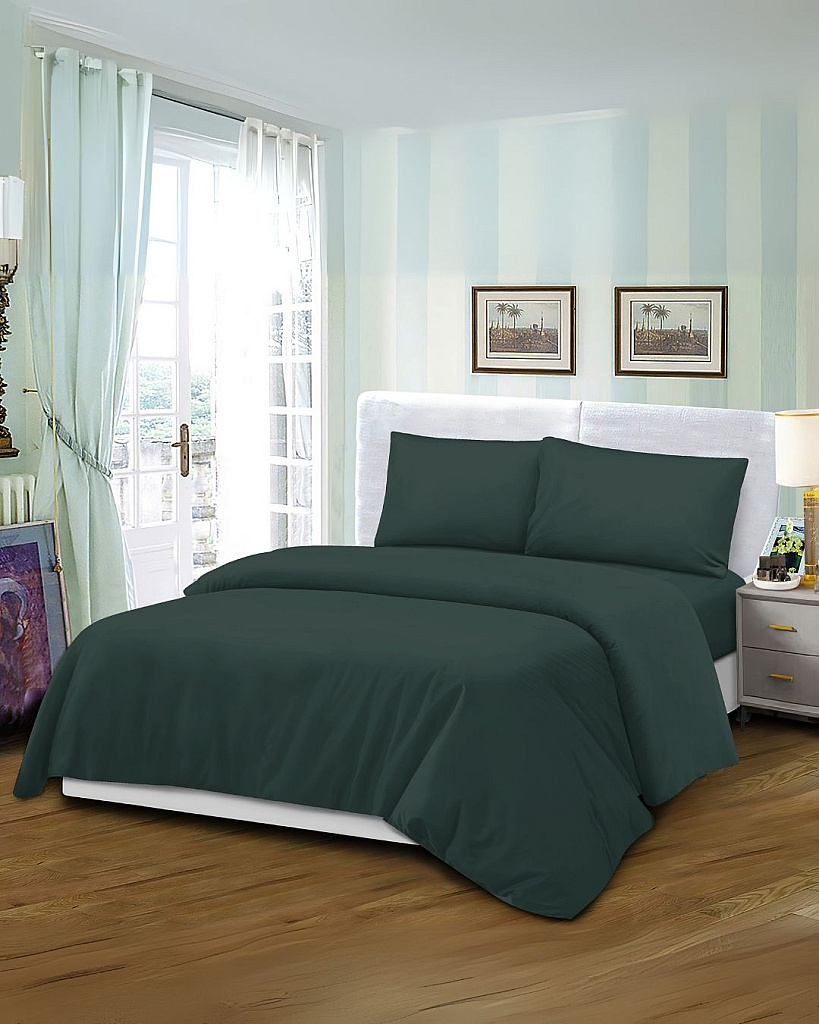 Mikro Saten Nevresim Takımı Battal Boy 180x200 Düz Renk