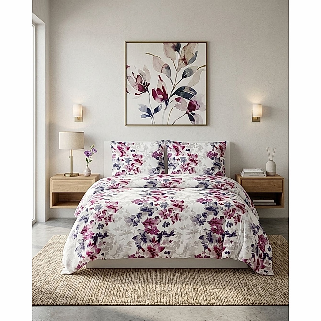 Mikro Saten Nevresim Takımı Tek Kişilik 105x200 Desenli 