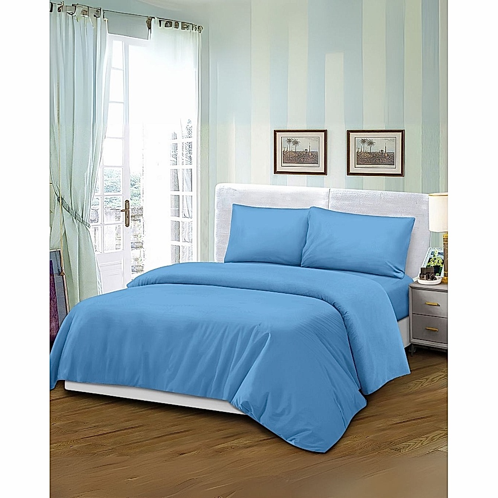 Mikro Saten Nevresim Takımı Battal Boy 180x200 Düz Renk