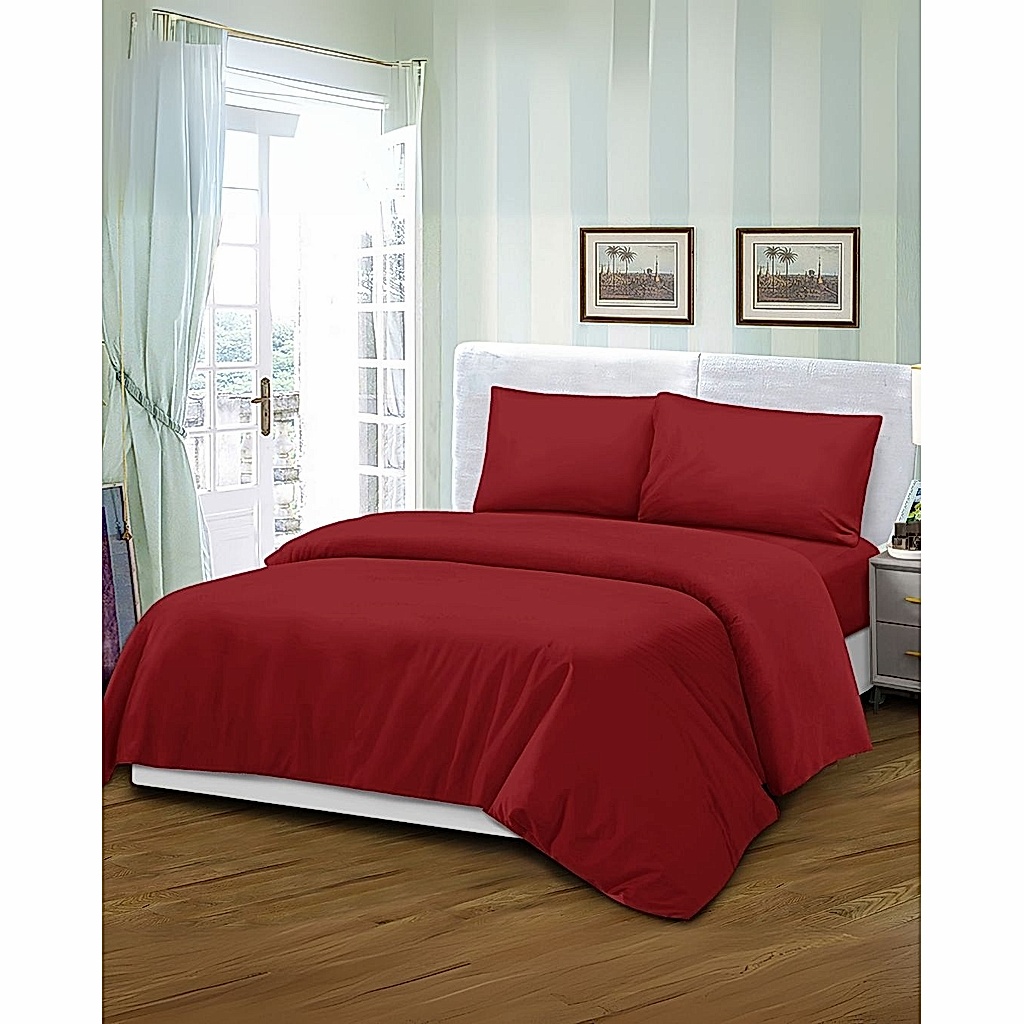 Mikro Saten Nevresim Takımı Battal Boy 180x200 Düz Renk
