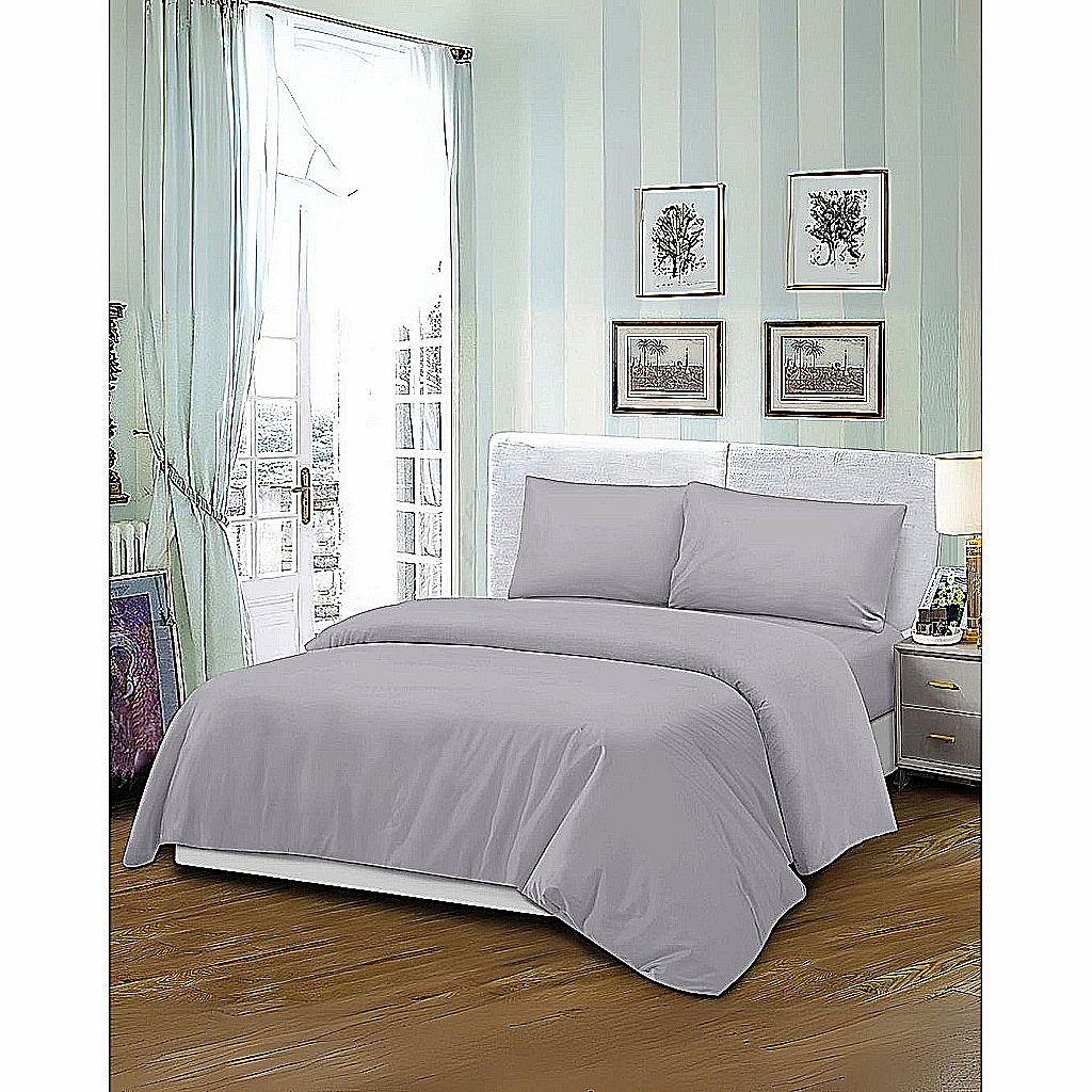 Mikro Saten Nevresim Takımı Battal Boy 180x200 Düz Renk