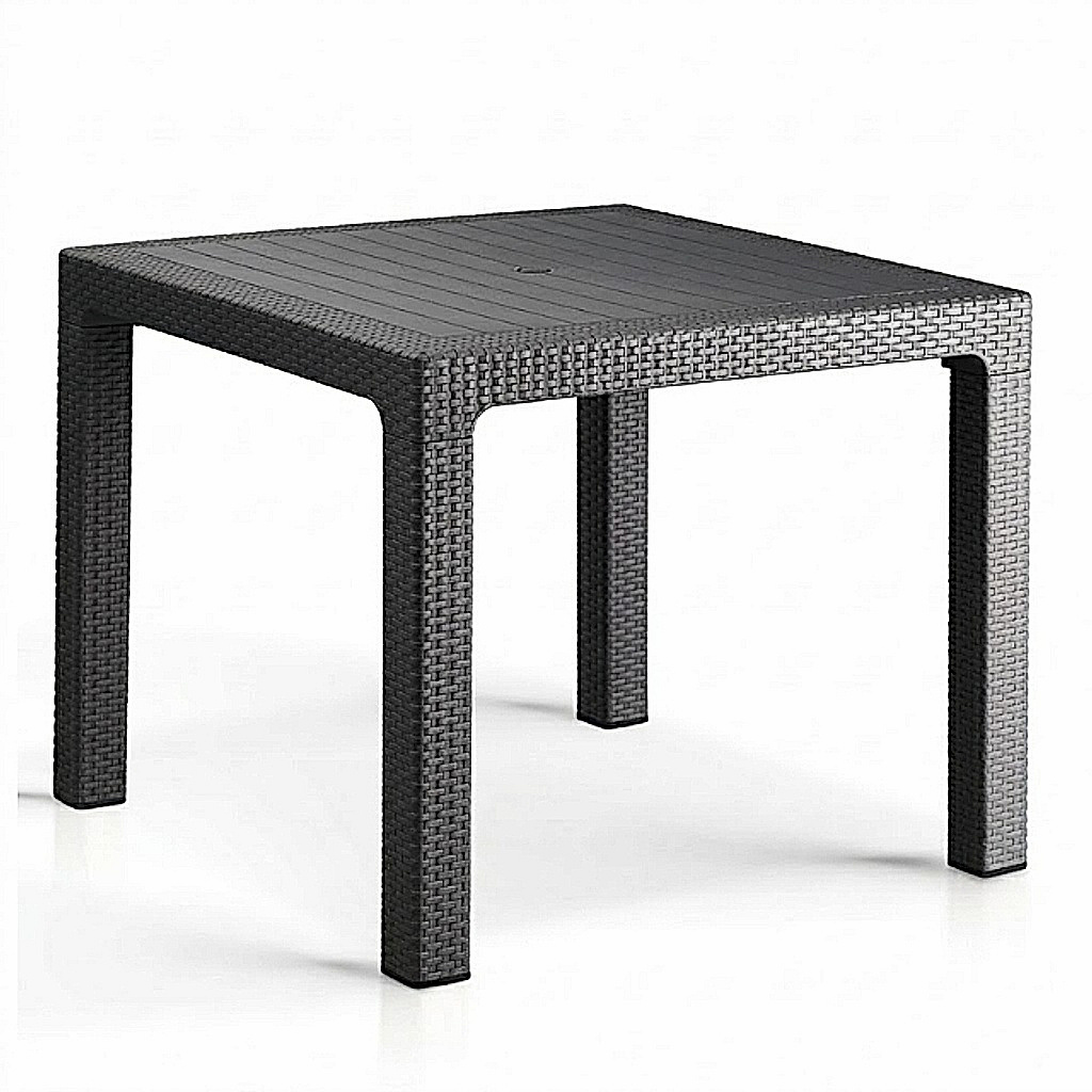 HENIVER 90X90 CAMSIZ MASA KAHVE-GRI