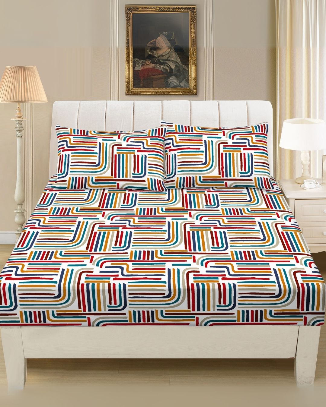 Mikro Saten Fitted Set Battal Boy 180x200 Desenli 