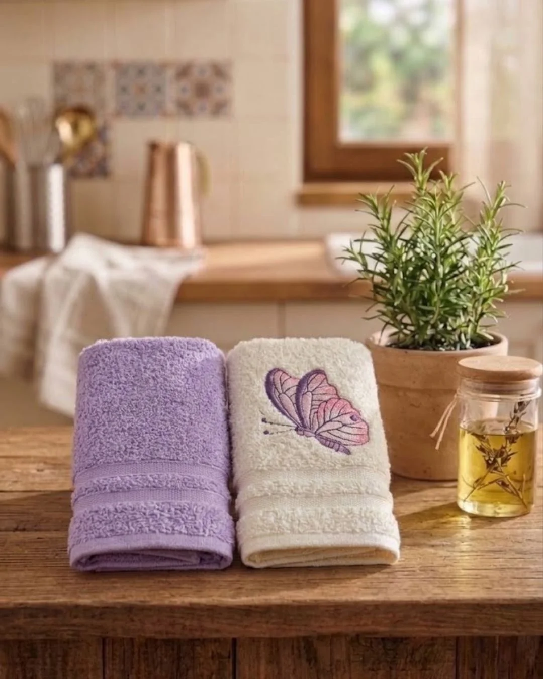 IPEKCE ÇİSEM 2 Lİ HAVLU SET 50*60