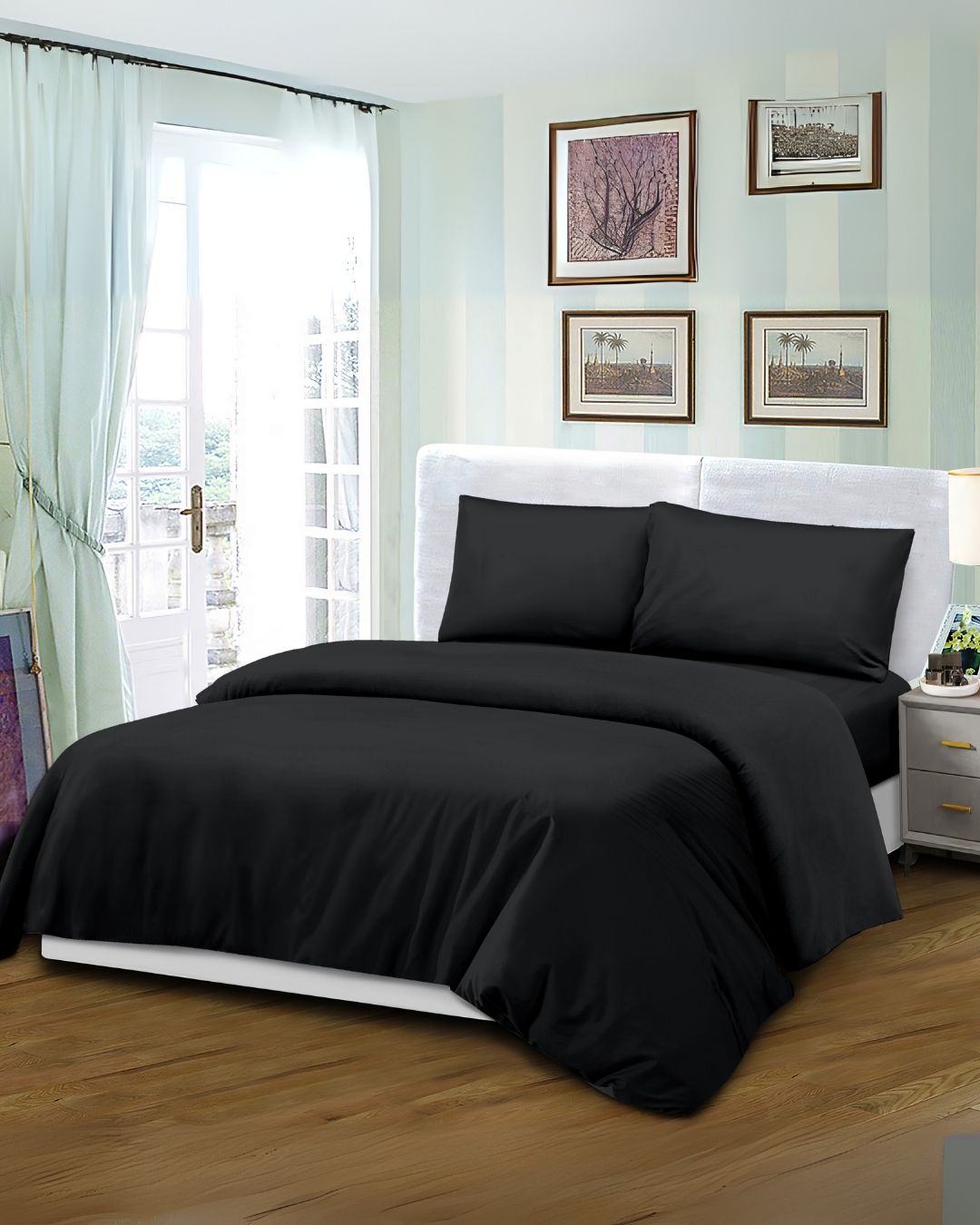 Mikro Saten Nevresim Takımı Battal Boy 185x200 Düz Renk