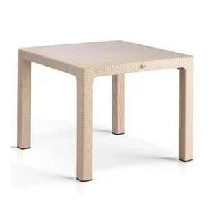 HENIVER 90X90 CAMSIZ MASA KAHVE-GRI